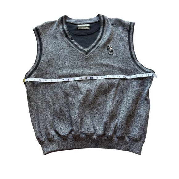 Guess Country Club Gray V-Neck Sweater Vest Micky Mouse Golf Embroidered Size XL - Picture 4 of 6